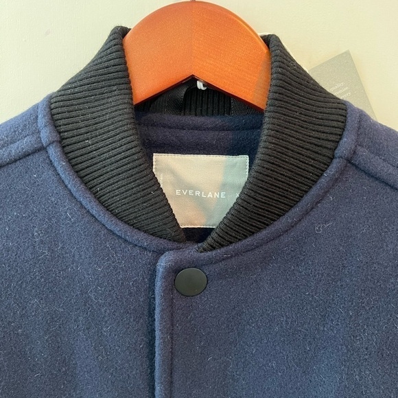 NWT everlane the rewool varsity bomber jacket button wool puffer - Picture 5 of 16